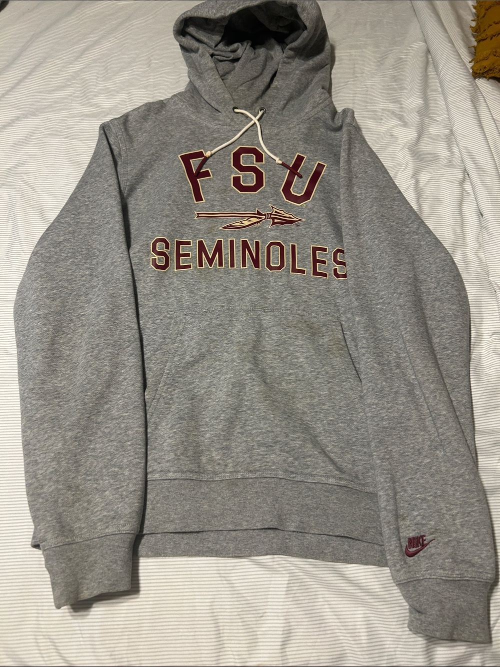 Nike Gray FSU Seminoles Hoodie with Garnet Accents